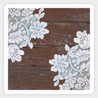 bohemian farmhouse country cottage chic barn wood lace Sticker